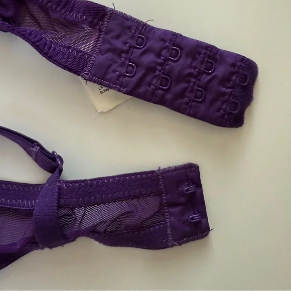 La Perla Lace Bra Royal Purple Sheer 34B - Picture 8 of 10